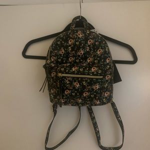 Black Floral mini backpack purse